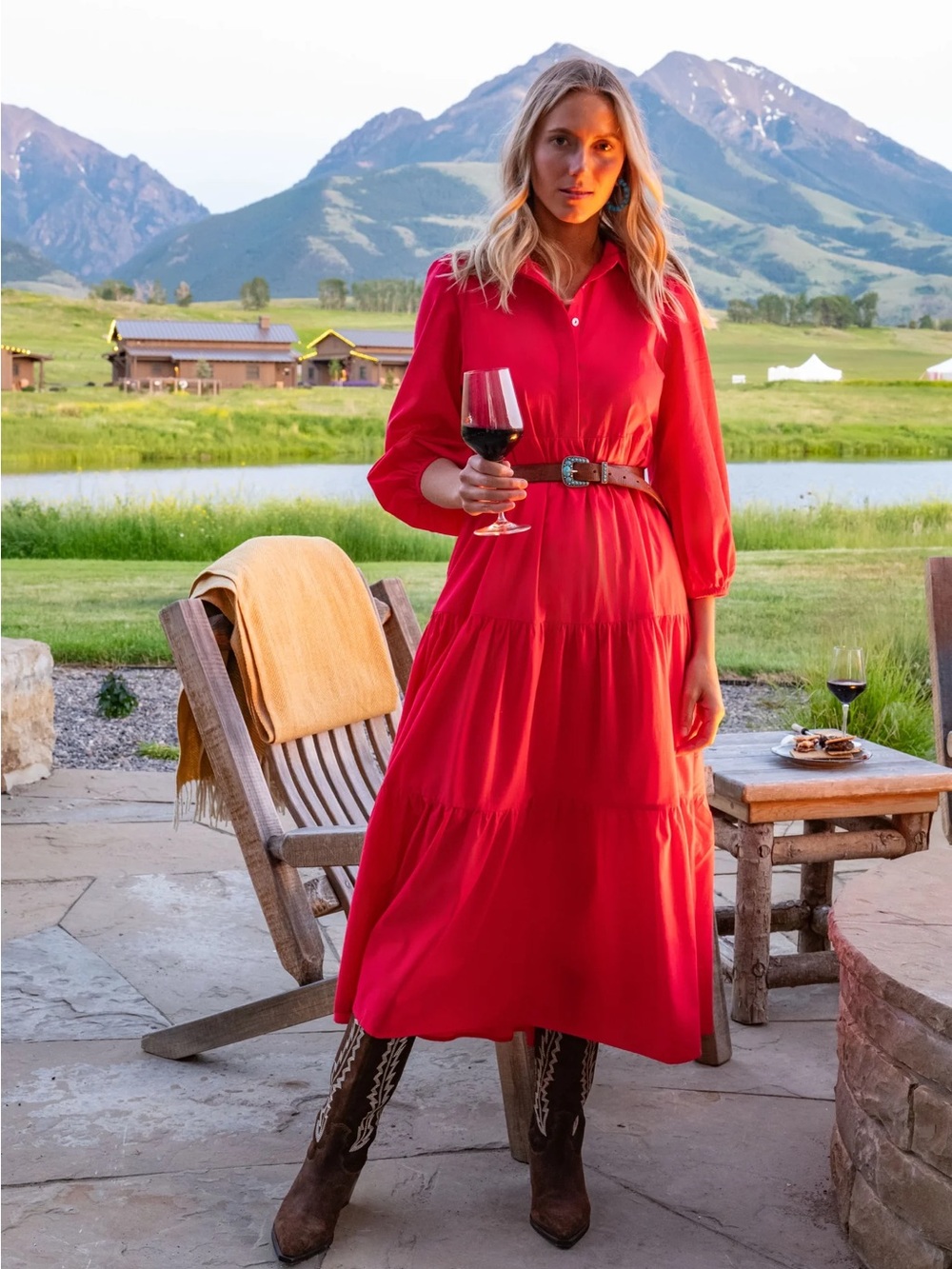 Tuckernuck Pomander Place Hibiscus Red Cotton Mabel Maxi Dress Size XXL
